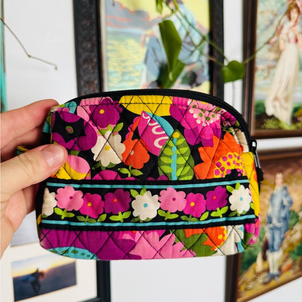 Vera Bradley flower makeup zip travel bag/